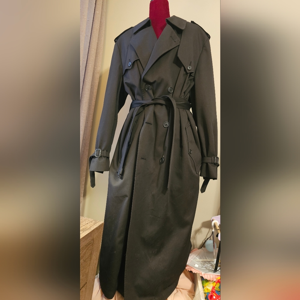 Vintage Christian Dior Monsieur black Trench Coat - 44L